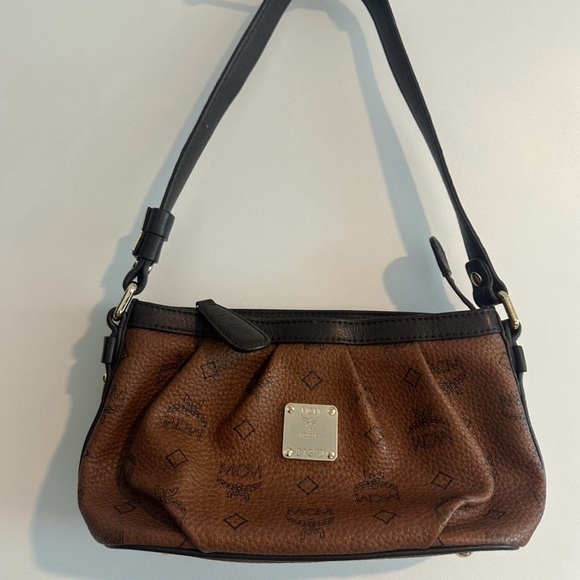 MCM Cognac Monogram Shoulder Bag - Picture 2 of 13